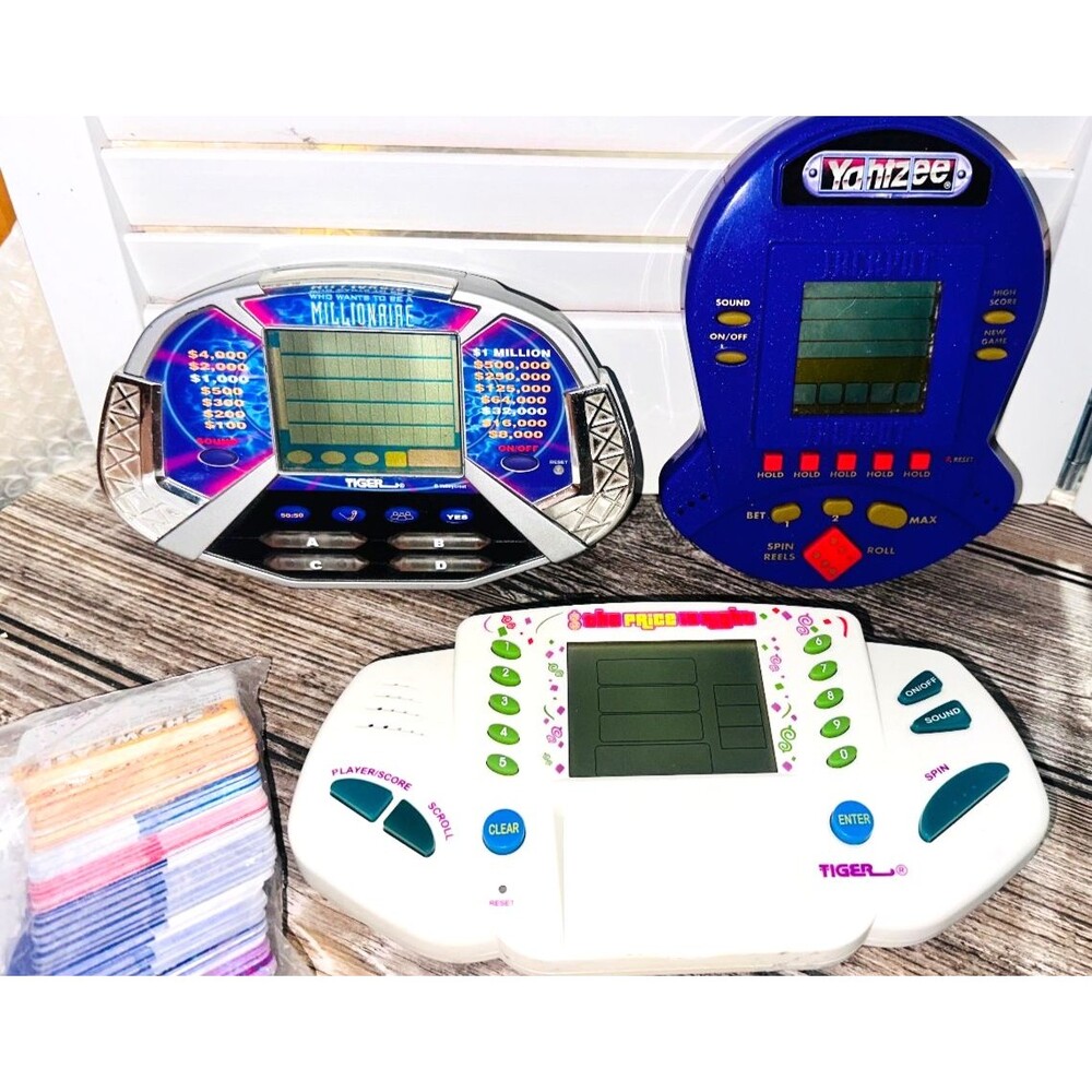 Vtg Hand Held Games Tiger Price Is Right Yahtzee Who Wants to Be A Millionaire